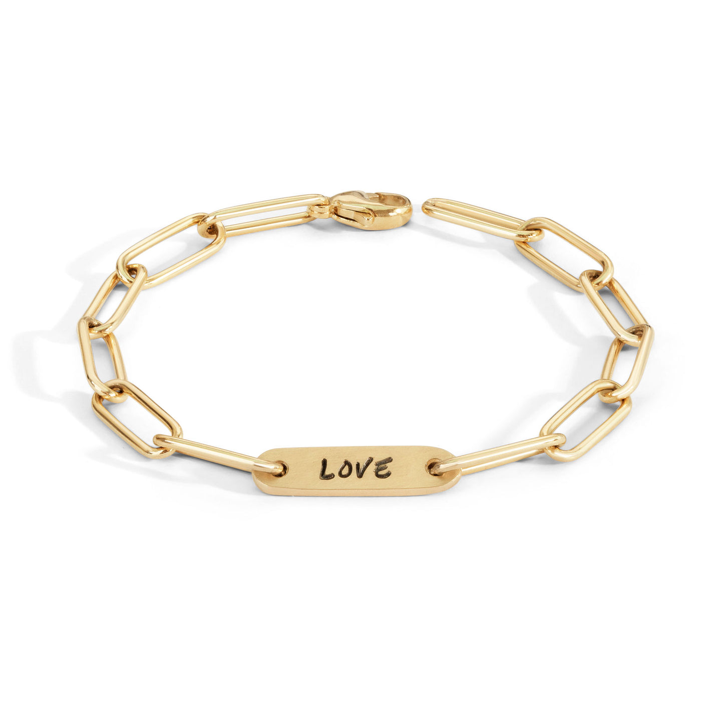 5.2mm Gold Love Flat Bar Bracelet