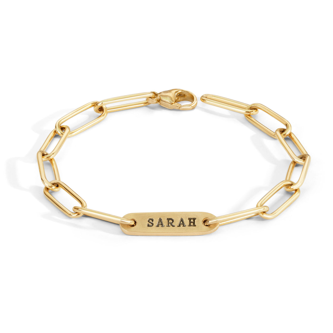 5.2mm Gold Name Flat Bar Bracelet