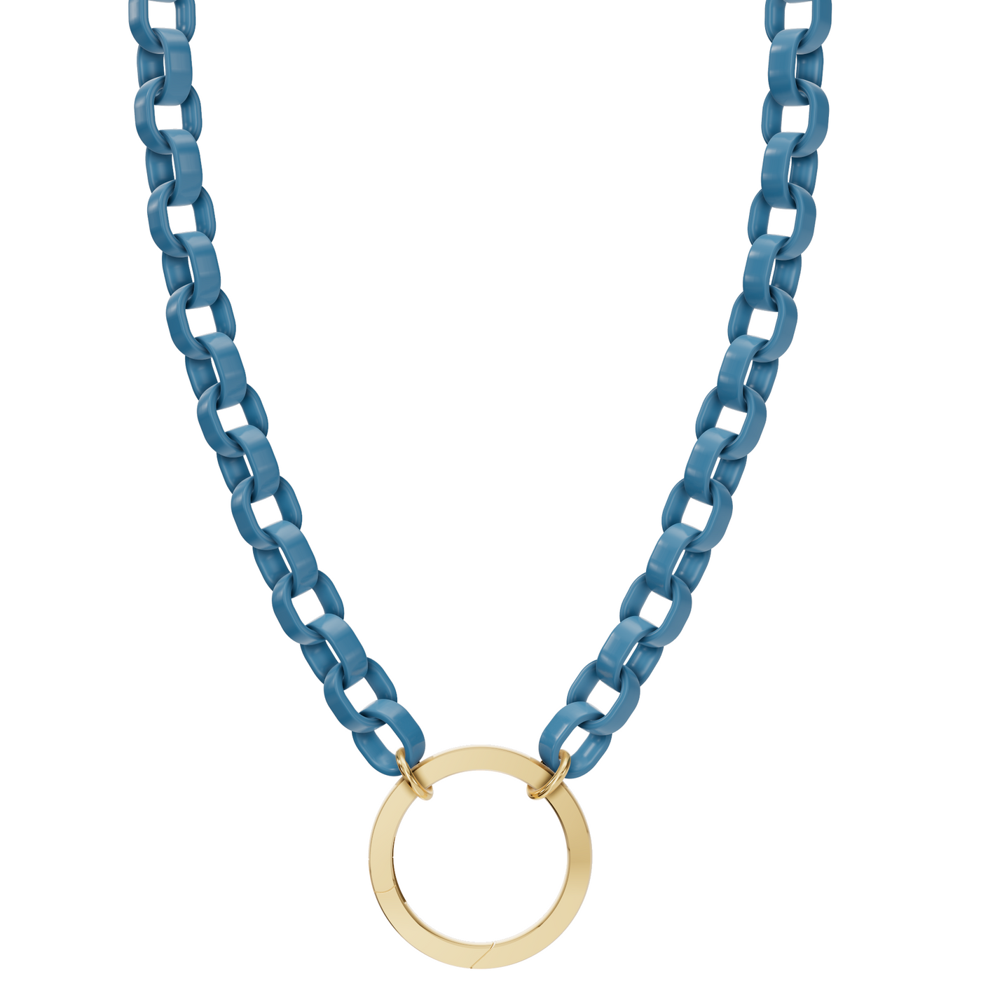 5.6mm Stainless Steel Aqua Blue Hinge Chain