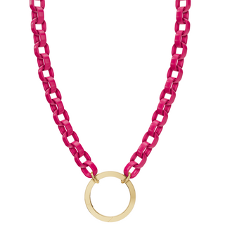 5.6mm Stainless Steel Rubellite Pink Hinge Chain