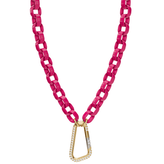 5.6mm Stainless Steel Rubellite Pink Hinge Chain