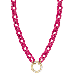 5.6mm Stainless Steel Rubellite Pink Hinge Chain