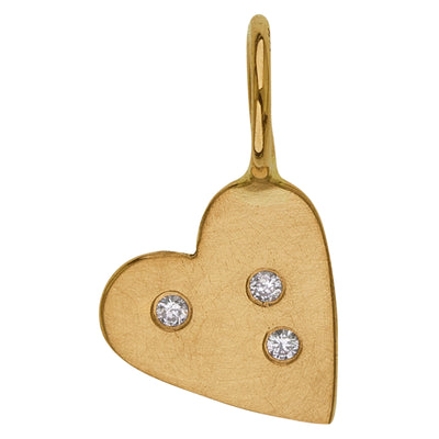 Gold Diamond Heart Charm