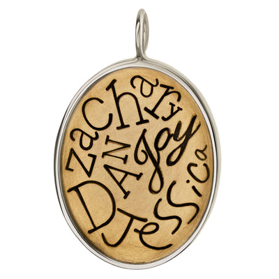 Family Name and Location Oval Charm