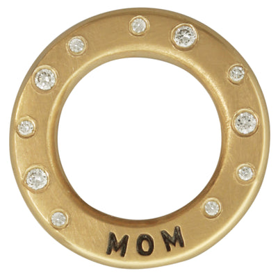Mom & Diamond Thick Open Circle