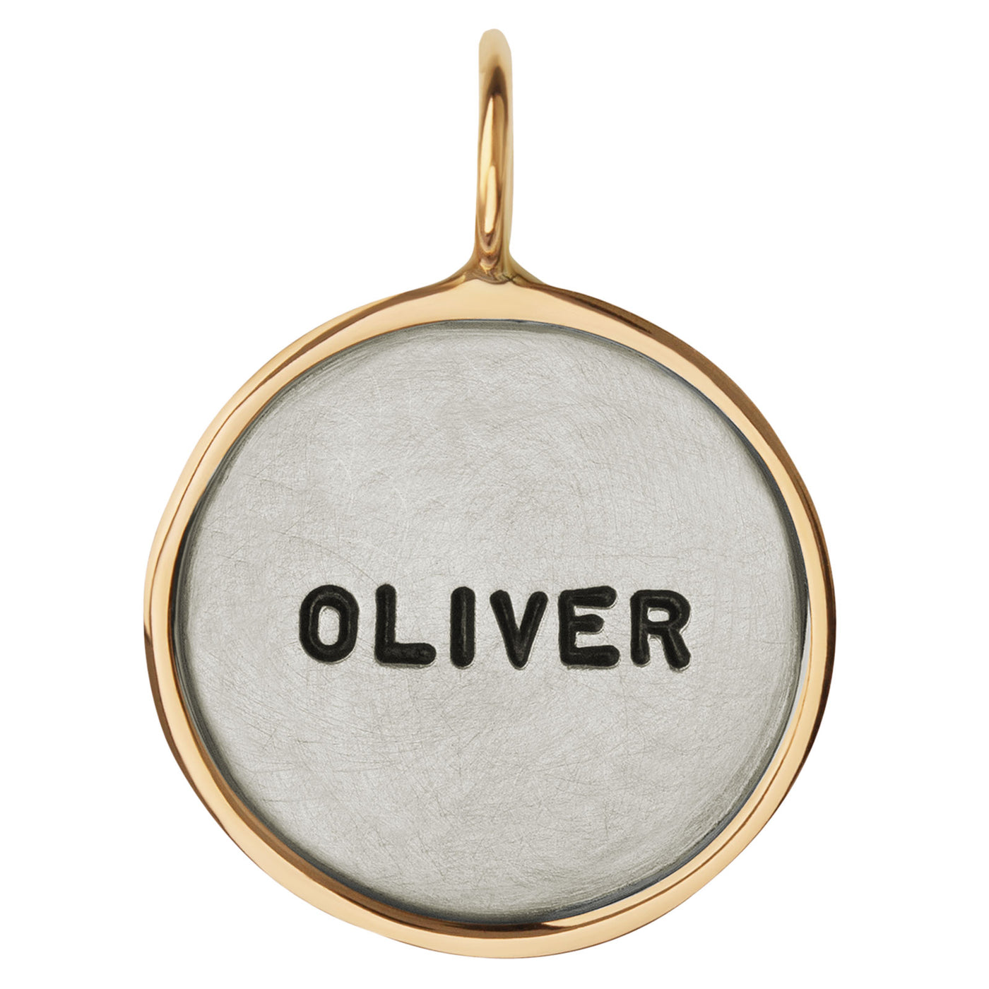 Silver & Gold Name And Date Round Charm