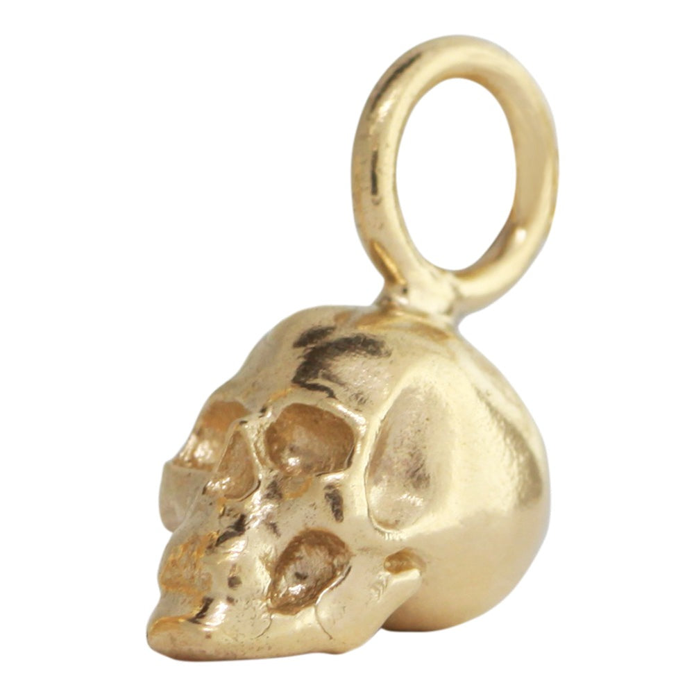 Gold Polished Skull Charm