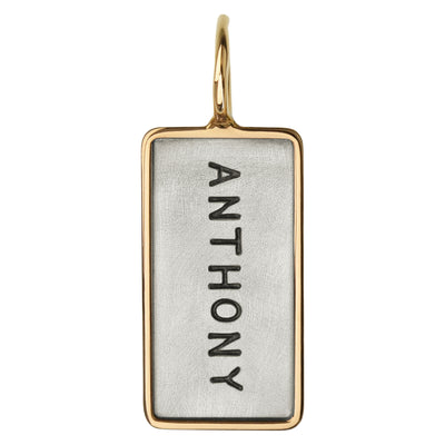 Silver & Gold Name And Date ID Tag