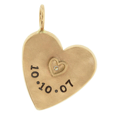 Double Initial and Date Heart Charm - Heather B. Moore
