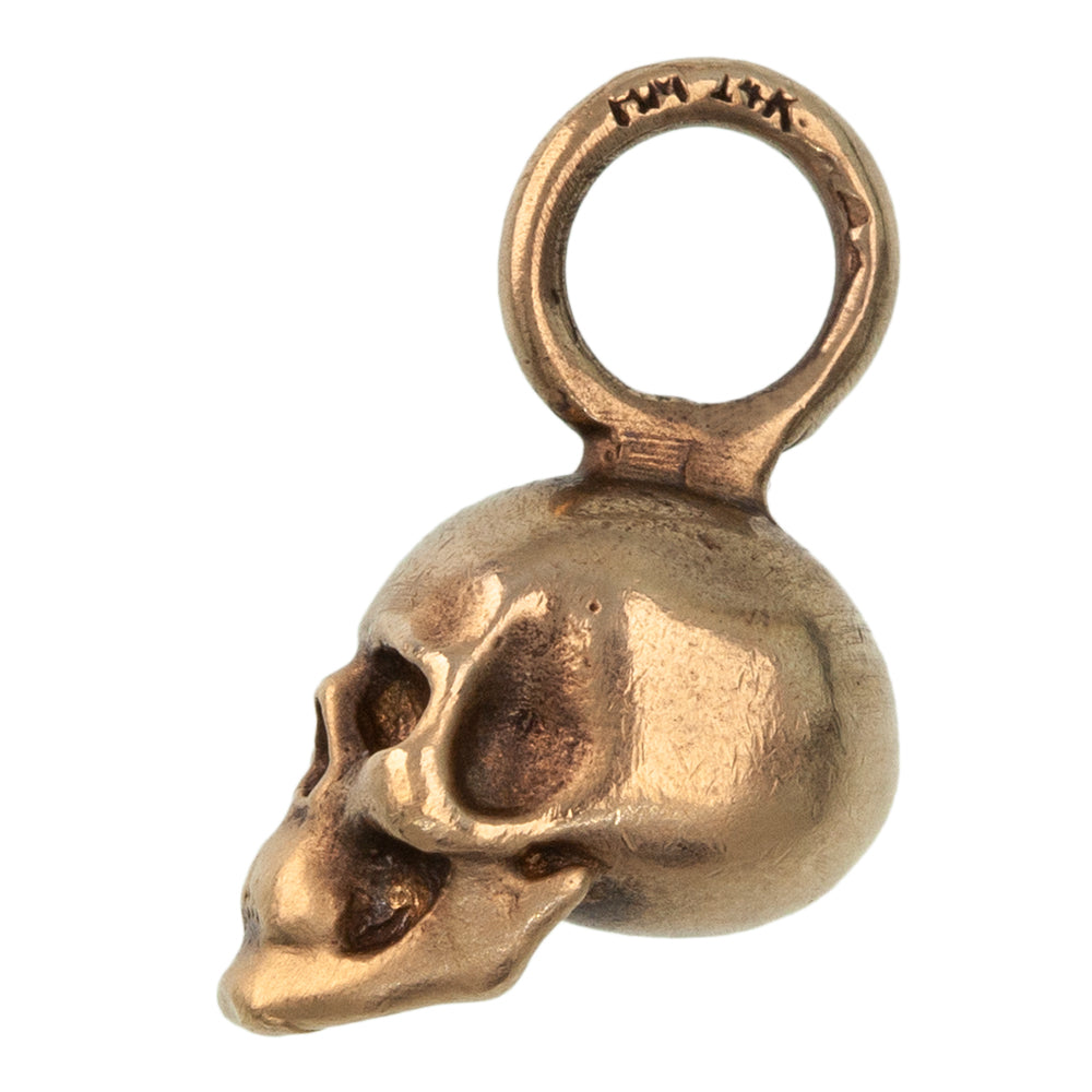 Gold Patina Skull Charm