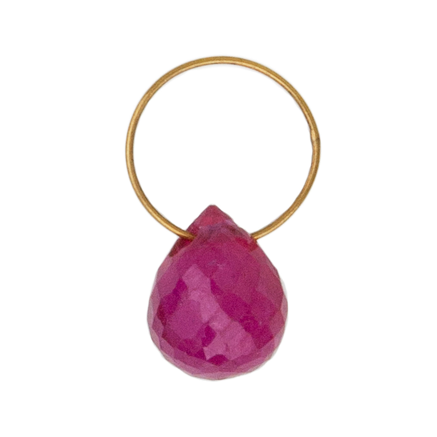 Ruby High Faceted Drop Gemstone