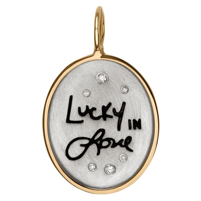 Lucky in Love Oval Charm