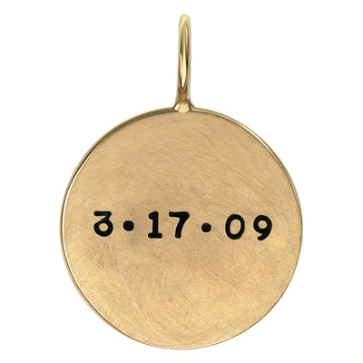 Name and Date Round Charm