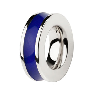 Silver Lapis Blue Enamel Loop