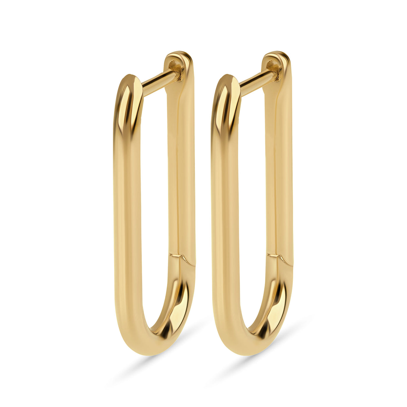 Gold Oval Hinge Earrings