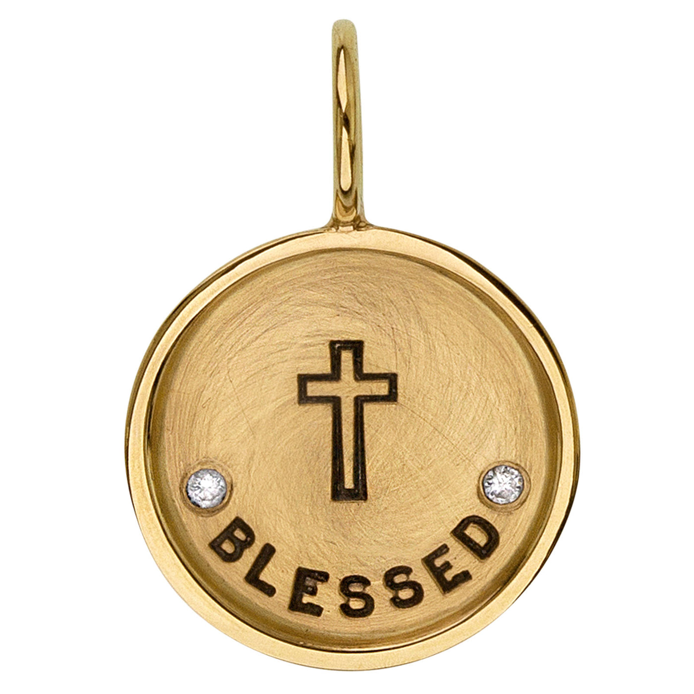 Gold Blessed Round Charm