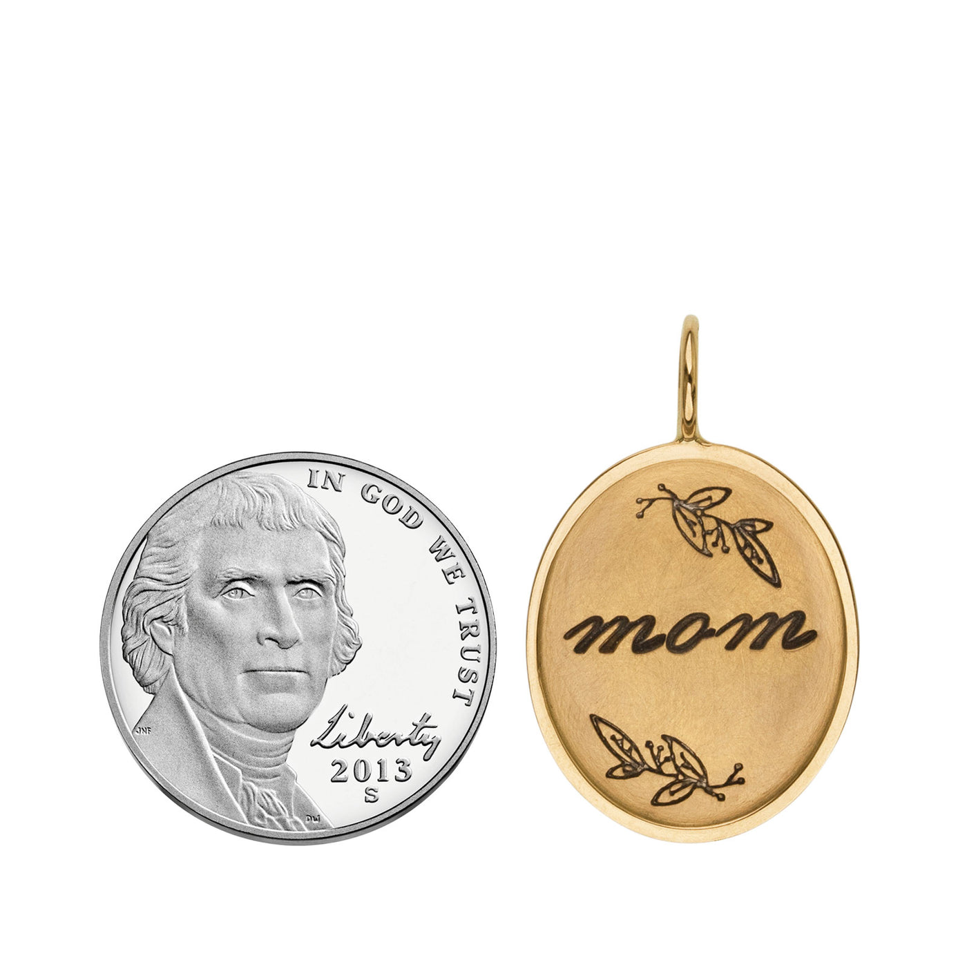Gold Mom Oval Charm