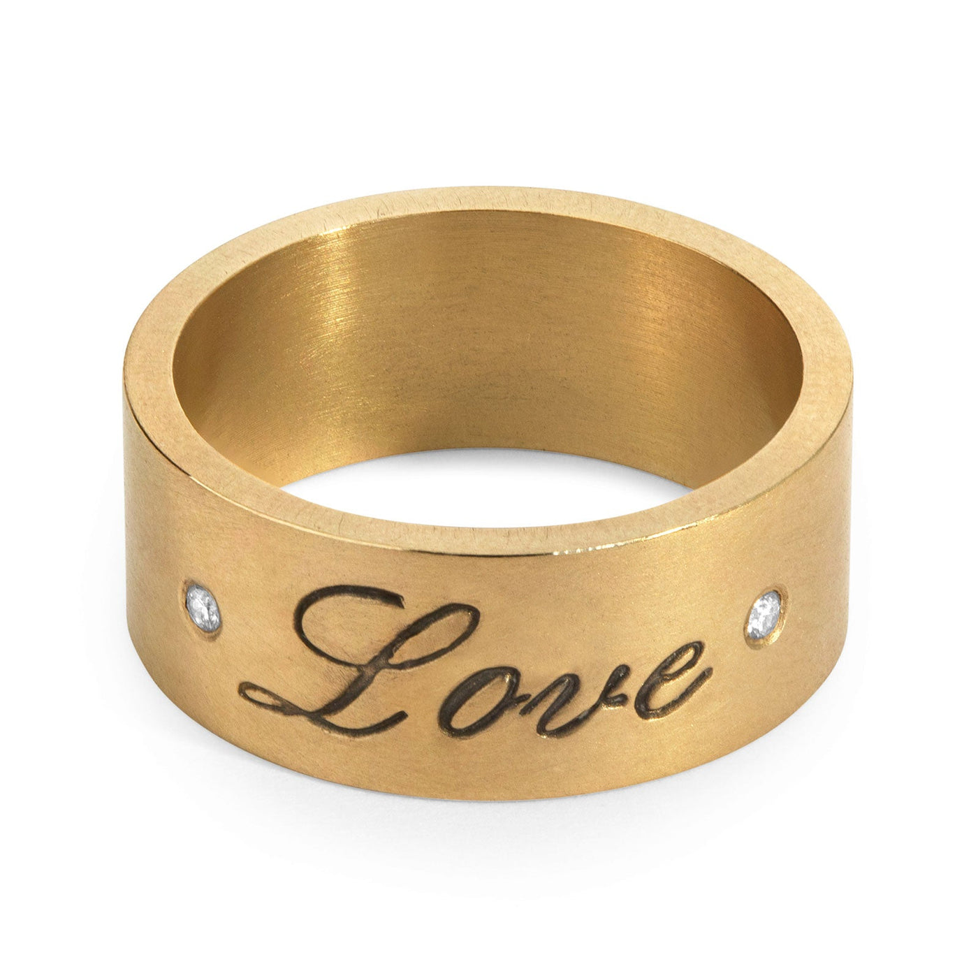 8mm Gold Love Standard Ring & Large Pavé Stack