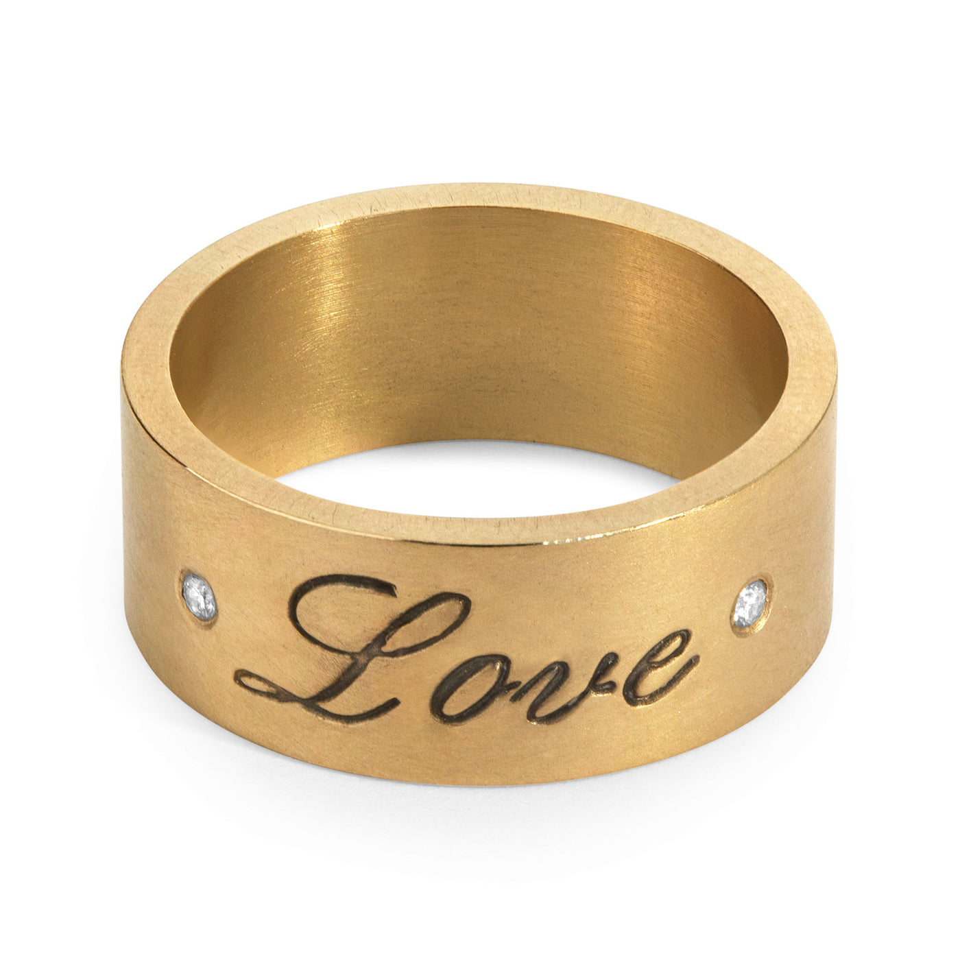 8mm Gold Love Standard Ring & Small Pavé Stack