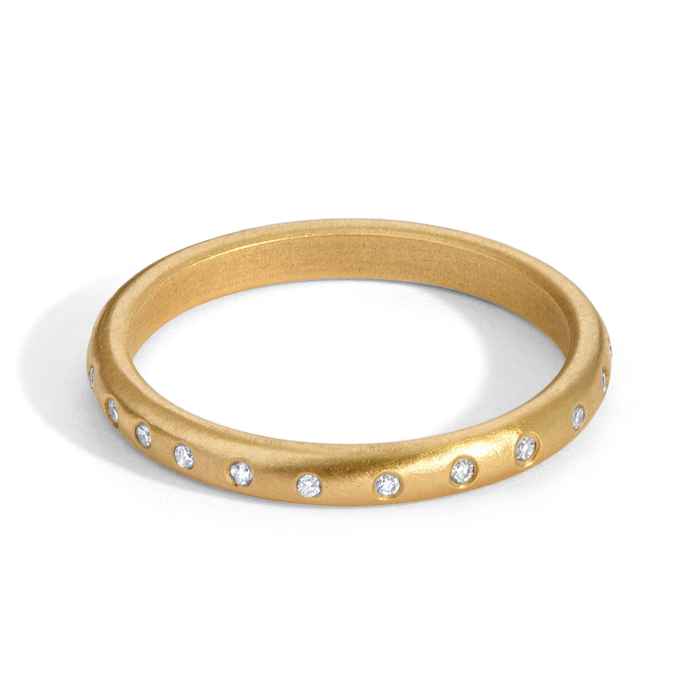 2.5mm Gold Diamond Scroll Ring
