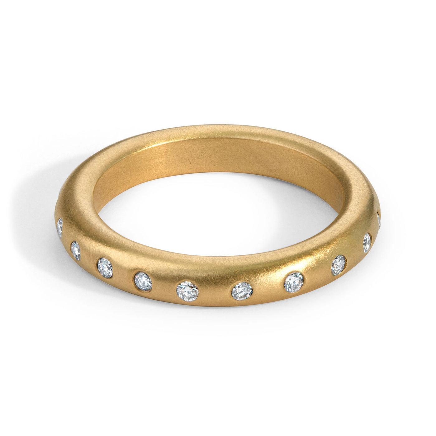 3.5mm Gold Diamond Scroll Ring