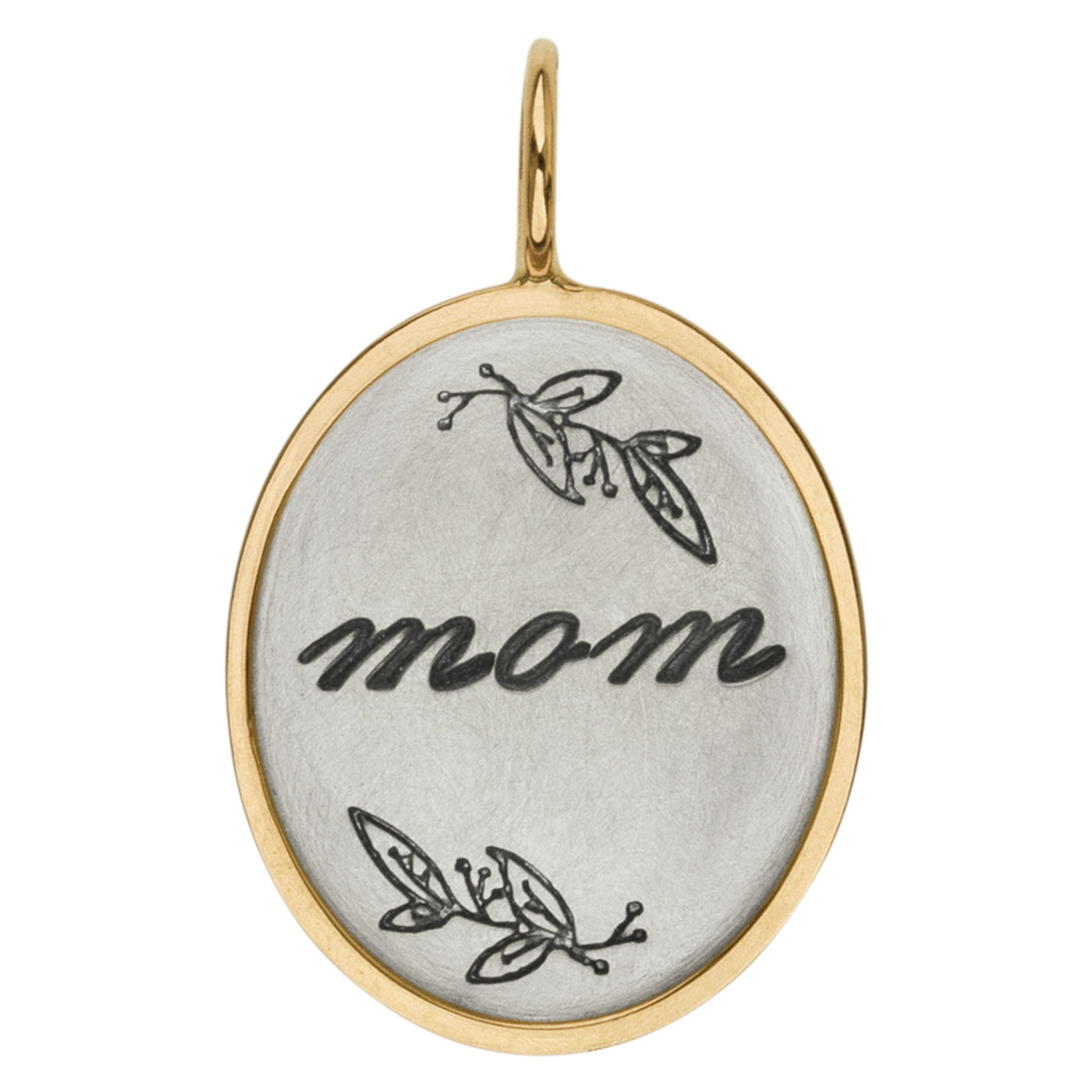 Silver & Gold Mom Oval Charm