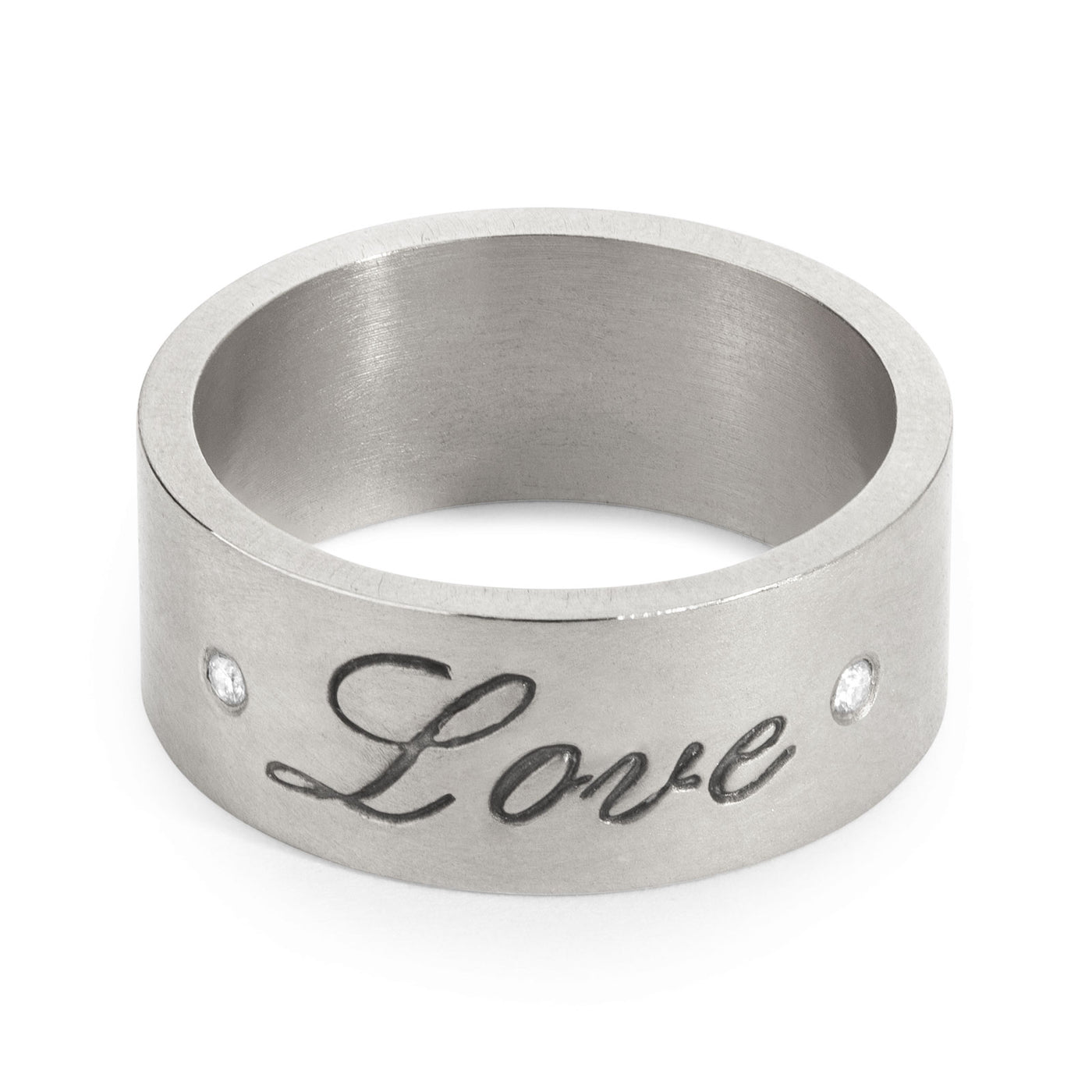 8mm Silver Love Standard Ring
