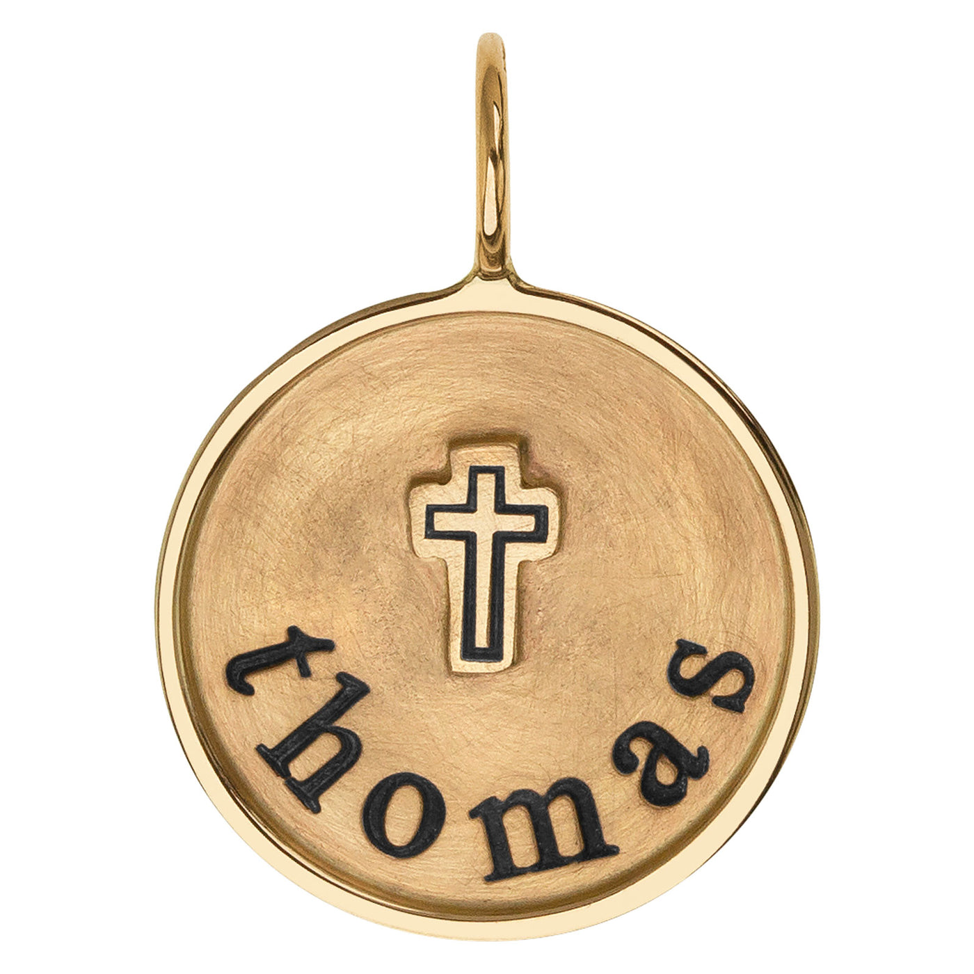 Name with Cross Round Charm