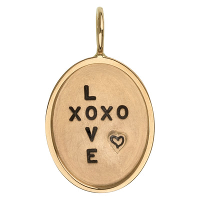 Gold Love XOXO Oval Charm