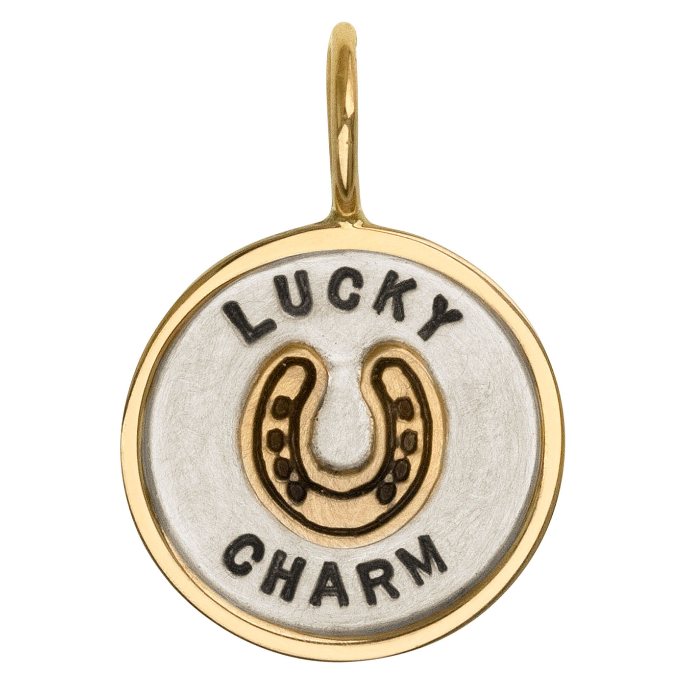 Silver & Gold Lucky Charm Round Charm