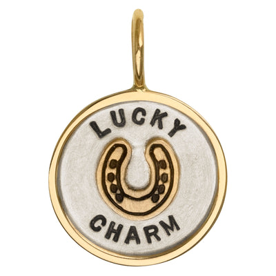 Silver & Gold Lucky Charm Round Charm
