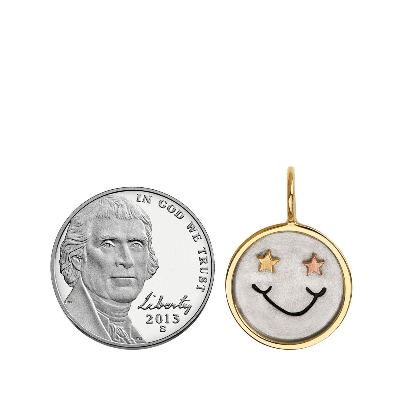 Smiley Face Round Charm