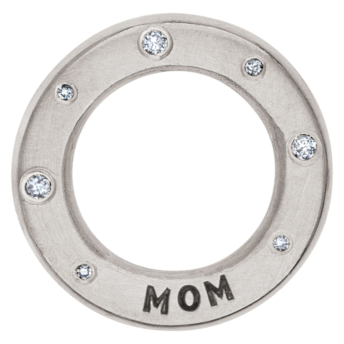 Silver Mom Thick Open Circle