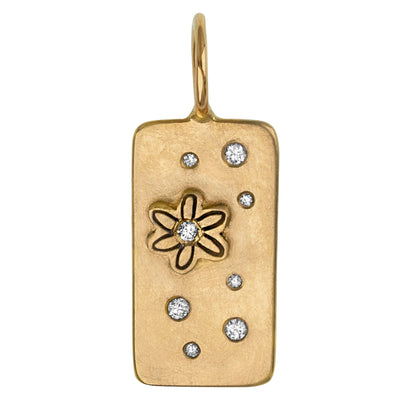Gold Simple Daisy ID Tag