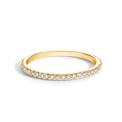 3.5mm Gold Couple Scroll Ring & Small Pavé Stack