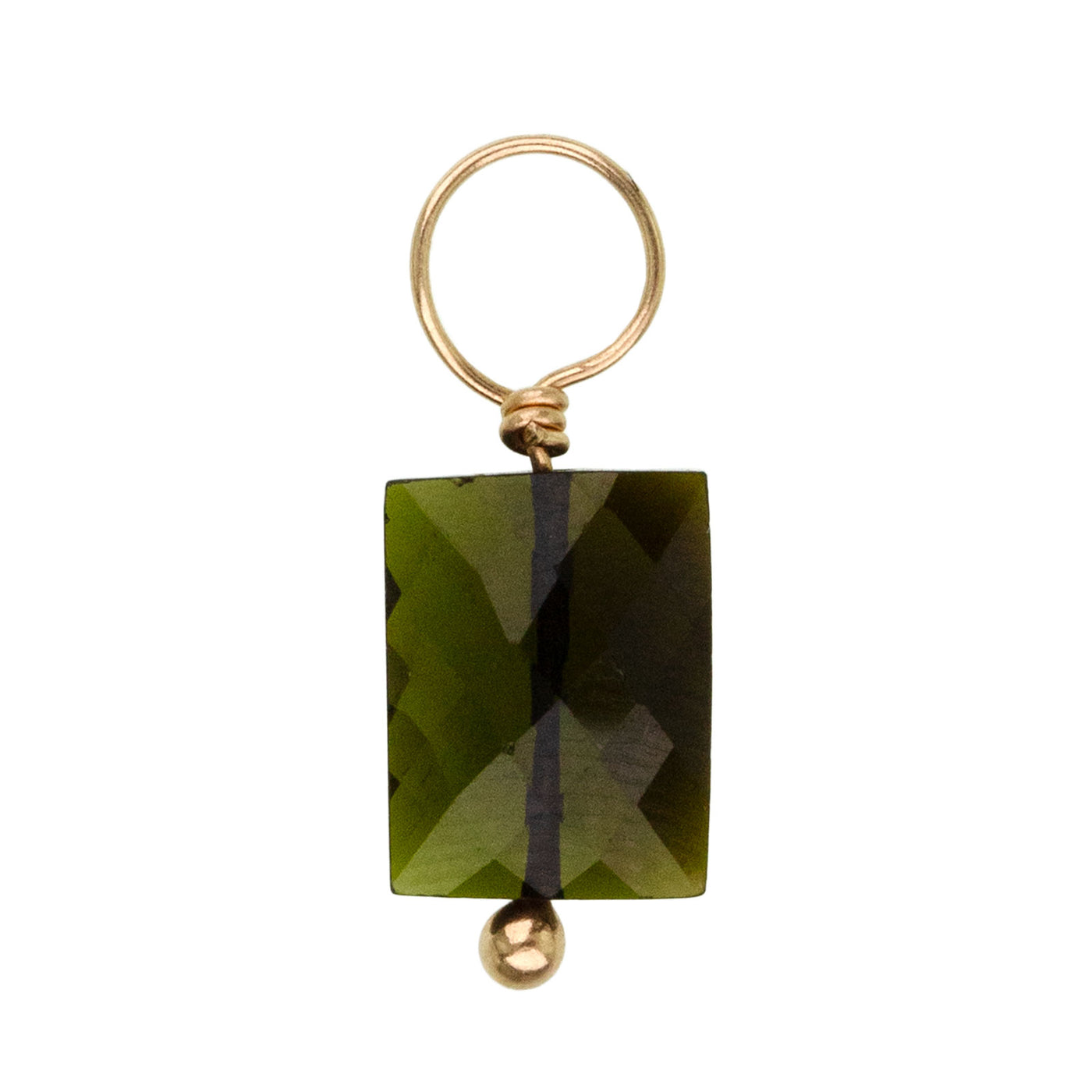 Green Tourmaline Faceted Rectangle Gemstone