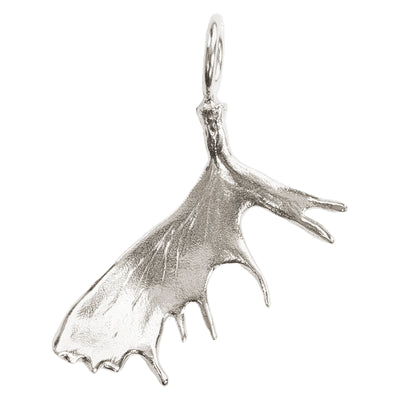 Silver Polished Moose Paddle Sculptural Charm