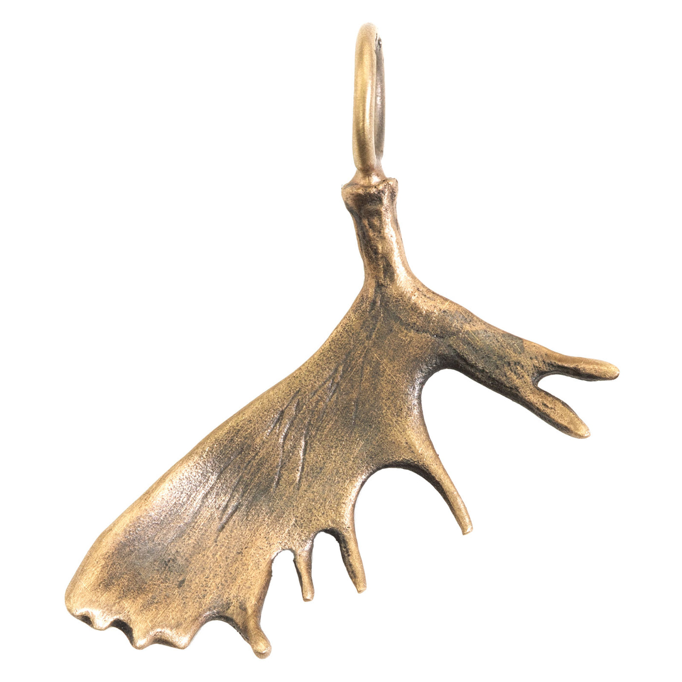 Gold Patina Moose Paddle Sculptural Charm