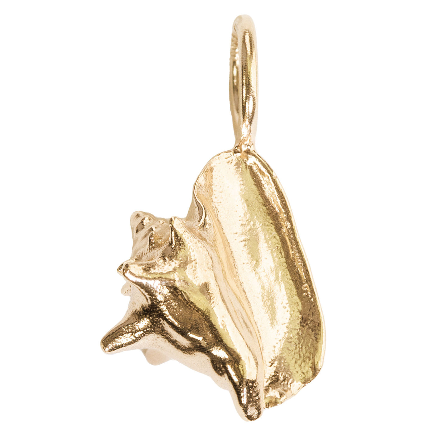 Gold Polished Conch Shell Sculptural Charm