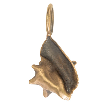 Gold Patina Conch Shell Sculptural Charm