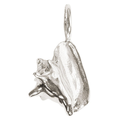 Silver Polished Conch Shell Sculptural Charm