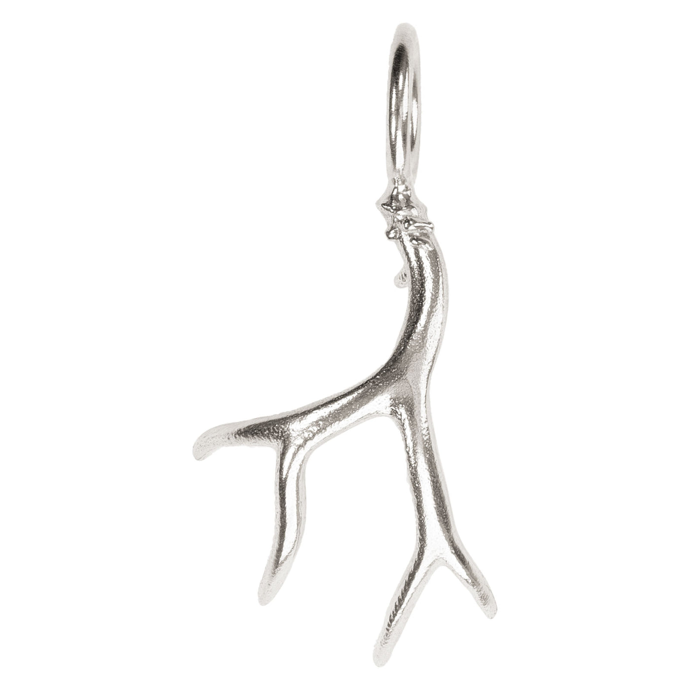 Small Silver Polished Antler Sculptural Charm