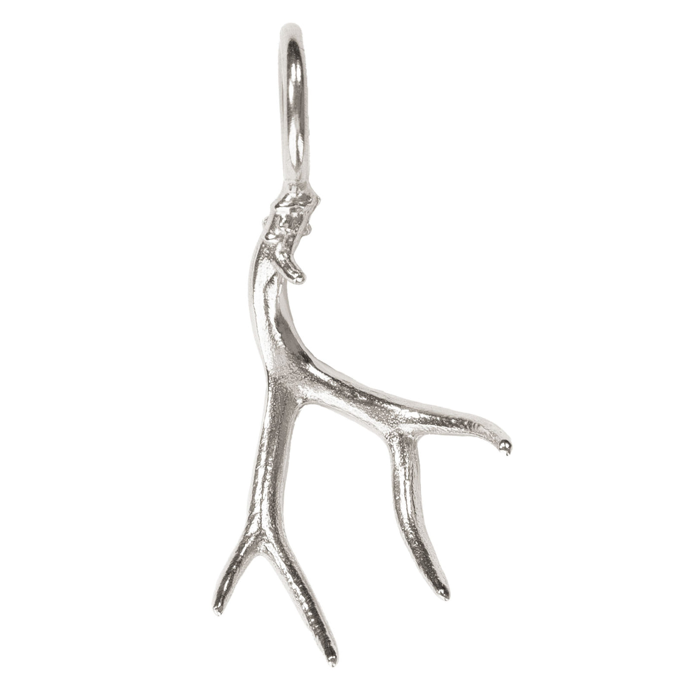 Small Silver Polished Antler Sculptural Charm