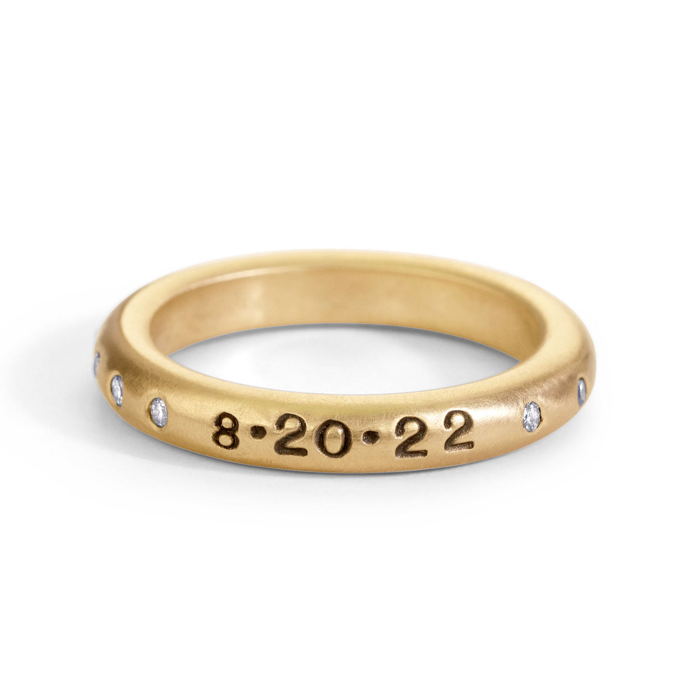 3.5mm Gold Couple Scroll Ring & Large Pavé Stack
