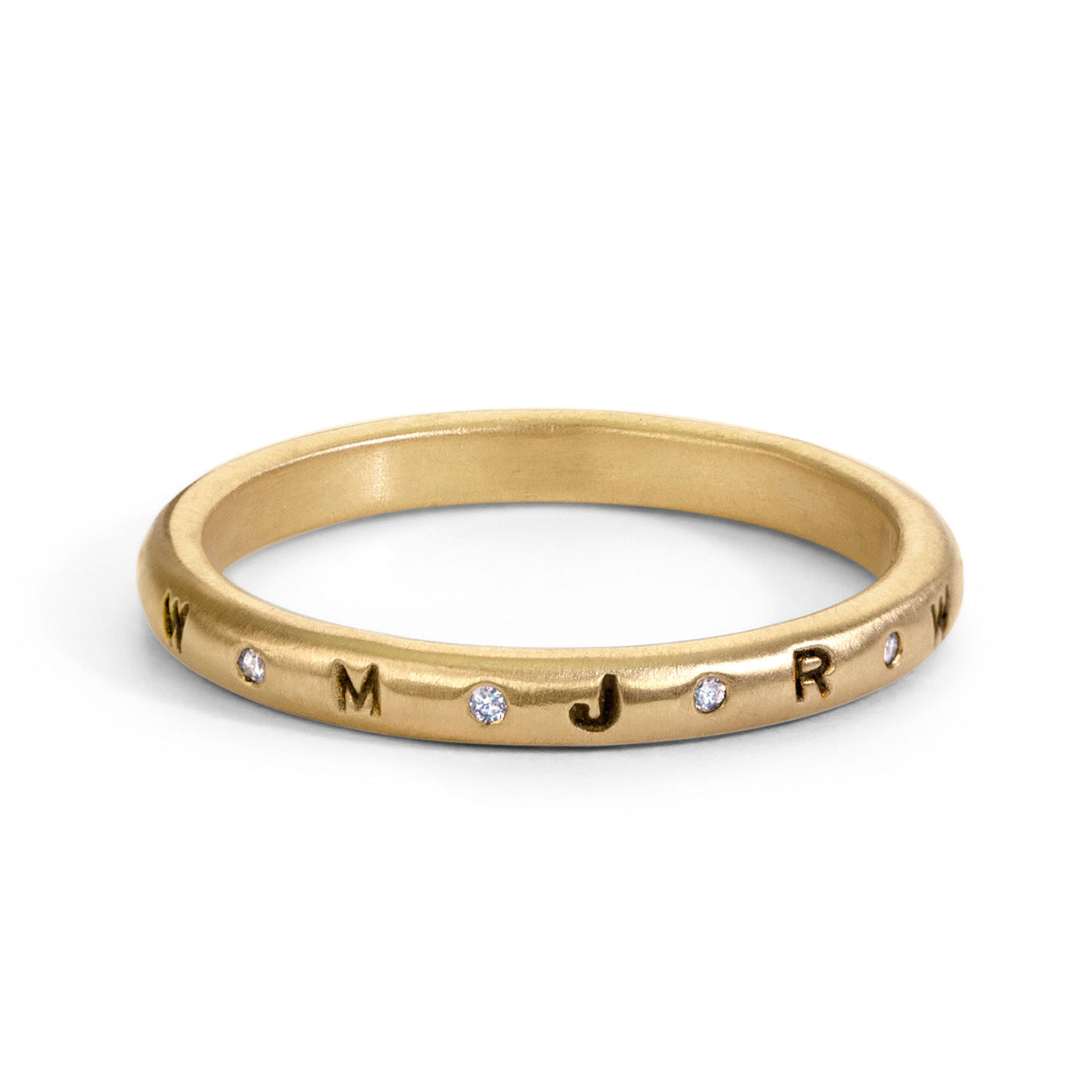 2.5mm Gold Initials Scroll Ring