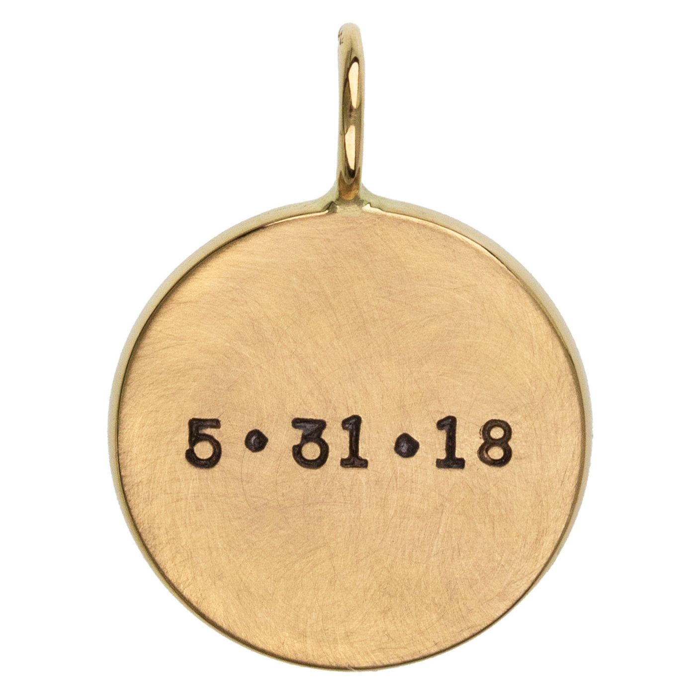 Gold Name And Date Round Charm