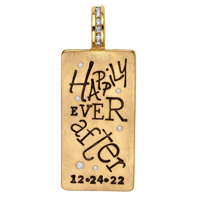 Gold Happily Ever After ID Tag