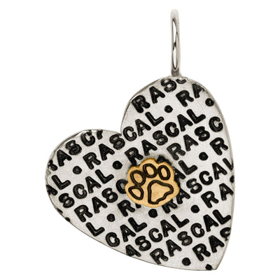 Silver & Gold Pet Heart Charm