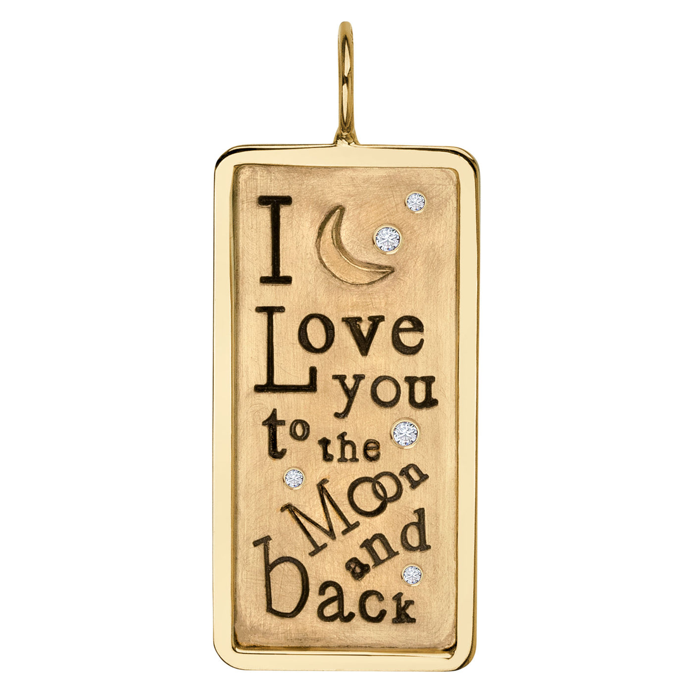 Gold To the Moon & Back ID Tag