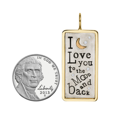 Silver & Gold To the Moon & Back ID Tag